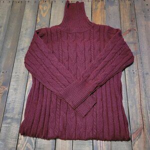 Women's Cable Knit Turtleneck Sweater Dress